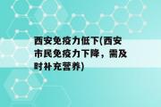 西安免疫力低下(西安市民免疫力下降，需及时补充营养)