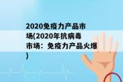 2020免疫力产品市场(2020年抗病毒市场：免疫力产品火爆)