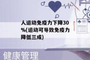 人运动免疫力下降30%(运动可导致免疫力降低三成)