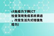 ct免疫力下降(CT检查发现免疫系统衰退，改变生活方式增强免疫力)