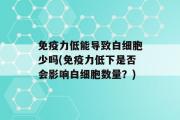 免疫力低能导致白细胞少吗(免疫力低下是否会影响白细胞数量？)