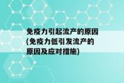 免疫力引起流产的原因(免疫力低引发流产的原因及应对措施)