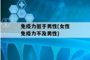 免疫力低于男性(女性免疫力不及男性)