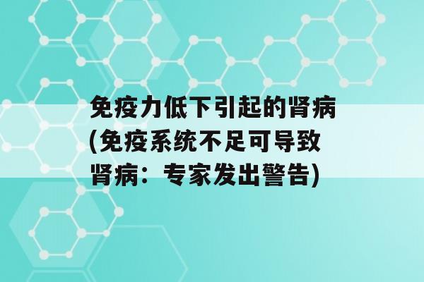 力低下引起的(系统不足可导致：专家发出警告)