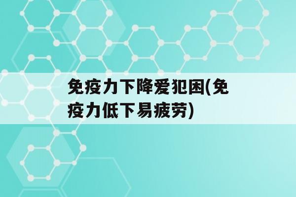 力下降爱犯困(力低下易疲劳)